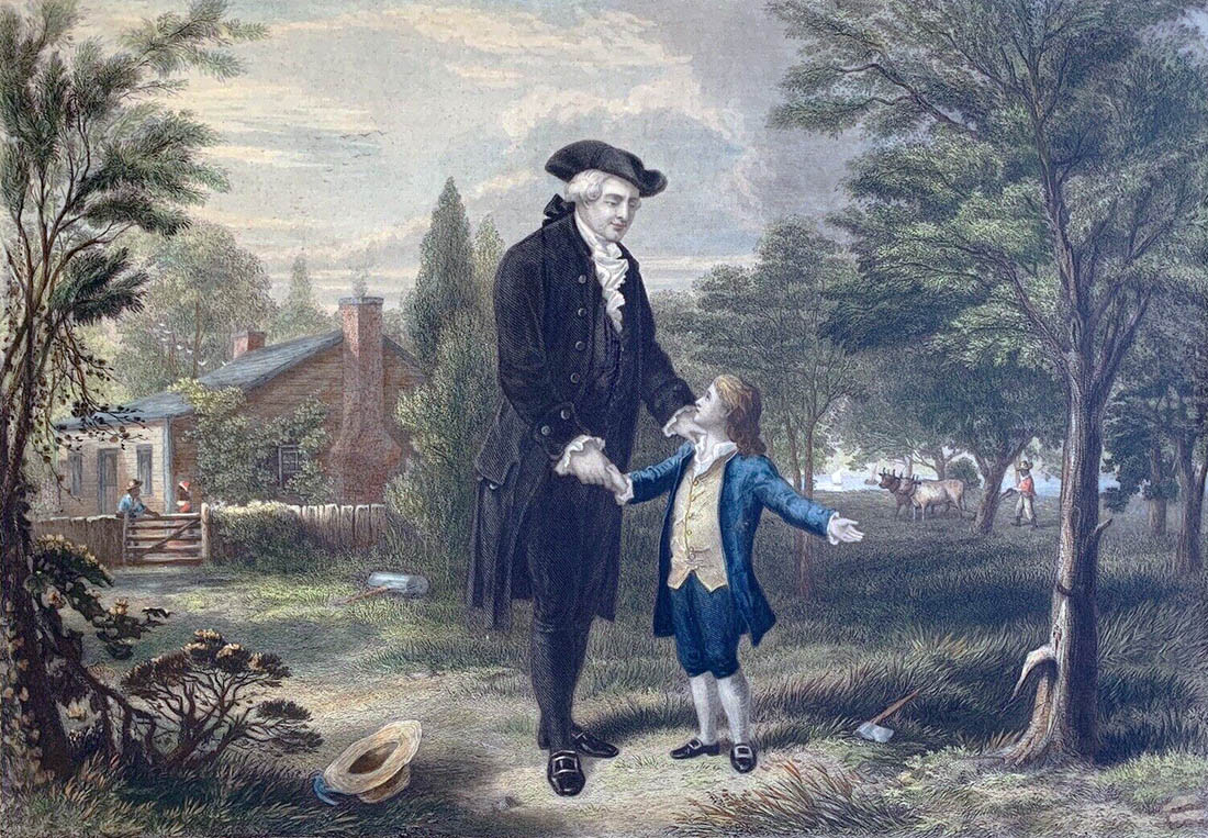 historic old painting of george washington saying he could not tell a lie, representing the chamber's strict privacy policy